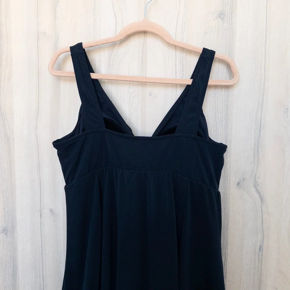 Slimshaper Womens Swim Dress 18 Black Modest Beach Minimal Tummy Control